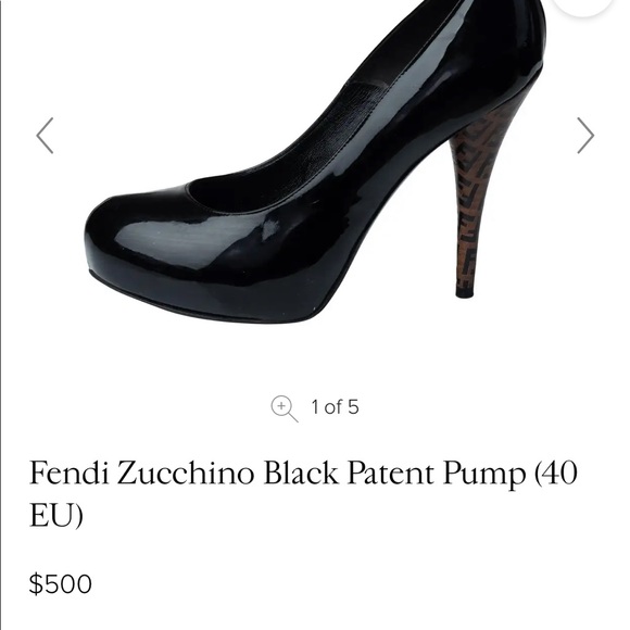 Fendi Black Patent Leather Zucca Heel Pumps (40) - Picture 14 of 14